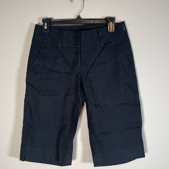 Robert Rodriguez Womens 4 Linen Blend Long Bermuda Capri Shorts Blk Inseam 12” - Picture 10 of 10